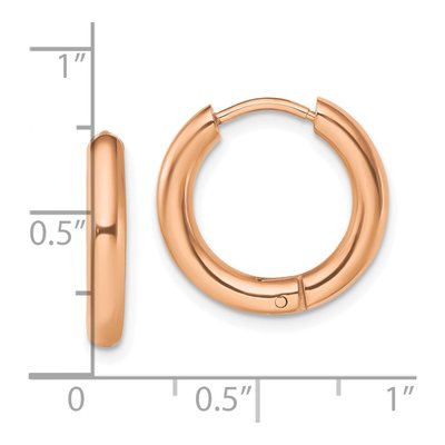 Chisel Rose IP-Plated Steel Hinged Hoop Earrings – view 5