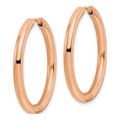 Stainless Steel 31mm IP Huggie Hoop Earrings – view 3