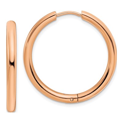 Stainless Steel 31mm IP Huggie Hoop Earrings