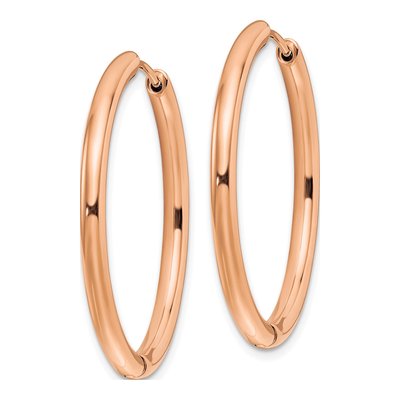 Stainless Steel 35mm IP Huggie Hoop Earrings – view 3