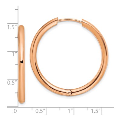 Stainless Steel 35mm IP Huggie Hoop Earrings – view 5