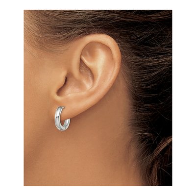 Stainless Steel 16mm Huggie Hoop Earrings – view 4