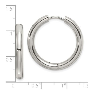 Stainless Steel 26mm Huggie Hoop Earrings – view 5