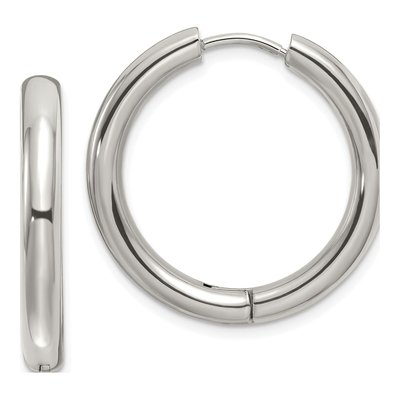 Stainless Steel 26mm Huggie Hoop Earrings