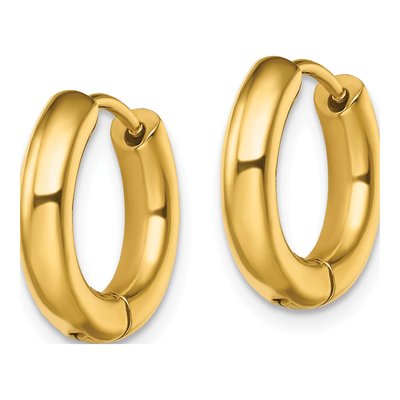 Stainless Steel 16mm IP Huggie Hoop Earrings – view 3