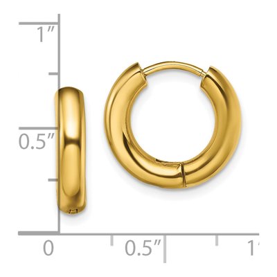 Stainless Steel 16mm IP Huggie Hoop Earrings – view 5