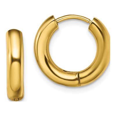 Stainless Steel 16mm IP Huggie Hoop Earrings