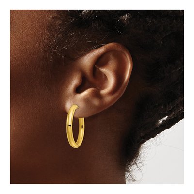 Stainless Steel 26mm Huggie Hoop Earrings – view 4