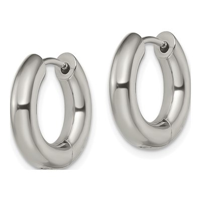 Stainless Steel 17mm Huggie Hoop Earrings – view 3