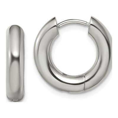 Stainless Steel 17mm Huggie Hoop Earrings