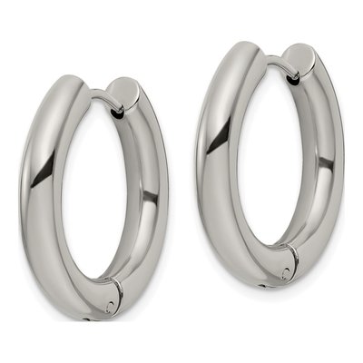 Stainless Steel 24mm Huggie Hoop Earrings – view 3