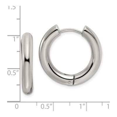 Stainless Steel 24mm Huggie Hoop Earrings – view 5