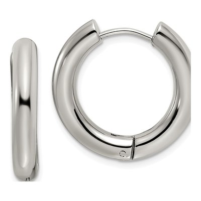 Stainless Steel 24mm Huggie Hoop Earrings