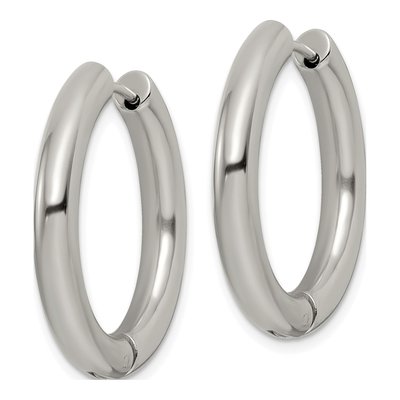 Stainless Steel 27mm Huggie Hoop Earrings – view 3