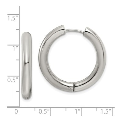 Stainless Steel 27mm Huggie Hoop Earrings – view 5