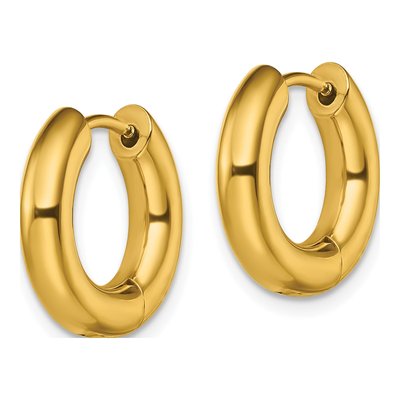 Stainless Steel 17mm IP Huggie Hoop Earrings – view 3