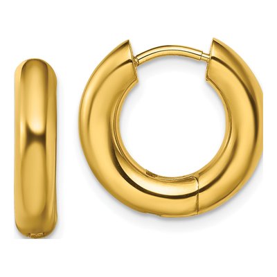 Stainless Steel 17mm IP Huggie Hoop Earrings