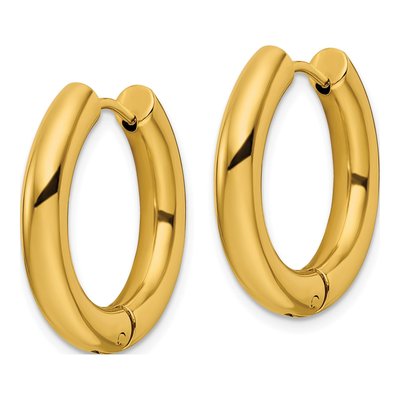 Stainless Steel 23mm IP Huggie Hoop Earrings – view 3