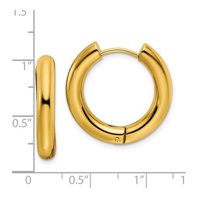 Stainless Steel 23mm IP Huggie Hoop Earrings – view 5