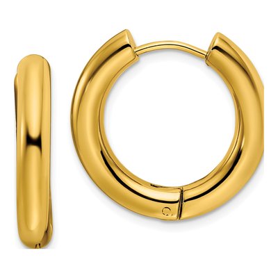 Stainless Steel 23mm IP Huggie Hoop Earrings