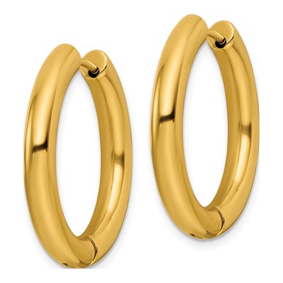 Stainless Steel 27mm IP Huggie Hoop Earrings – view 3
