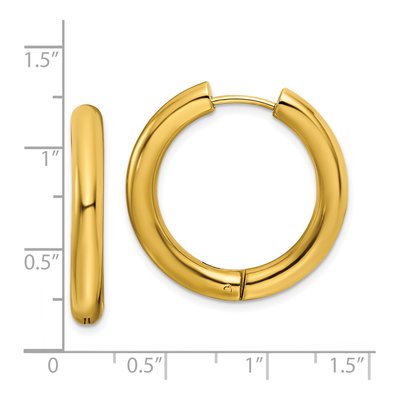 Stainless Steel 27mm IP Huggie Hoop Earrings – view 5
