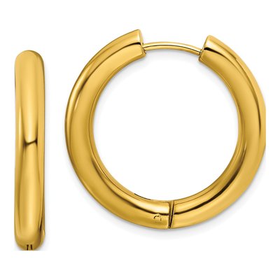 Stainless Steel 27mm IP Huggie Hoop Earrings
