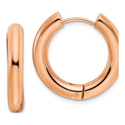 Stainless Steel 23mm IP Huggie Hoop Earrings