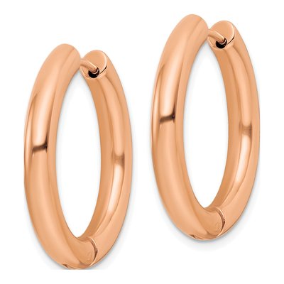 Stainless Steel 28mm Huggie Hoop Earrings – view 3