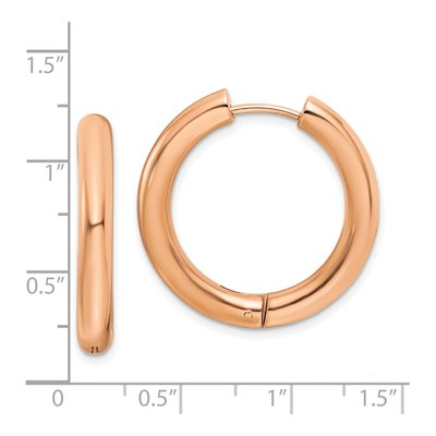 Stainless Steel 28mm Huggie Hoop Earrings – view 5