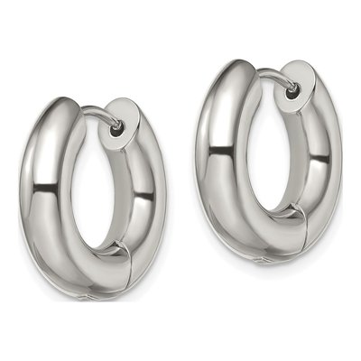 Stainless Steel 19mm Huggie Hoop Earrings – view 3