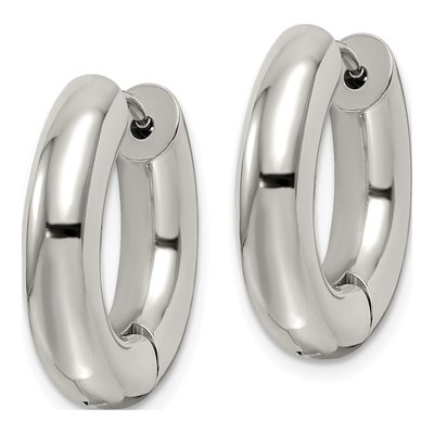 Stainless Steel 21mm Huggie Hoop Earrings – view 3