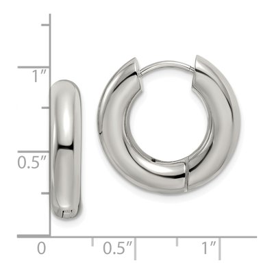 Stainless Steel 21mm Huggie Hoop Earrings – view 5