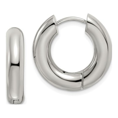 Stainless Steel 21mm Huggie Hoop Earrings