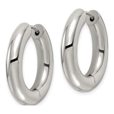 Stainless Steel 25mm Huggie Hoop Earrings – view 3
