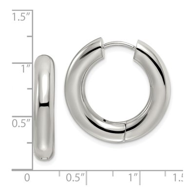 Stainless Steel 25mm Huggie Hoop Earrings – view 5