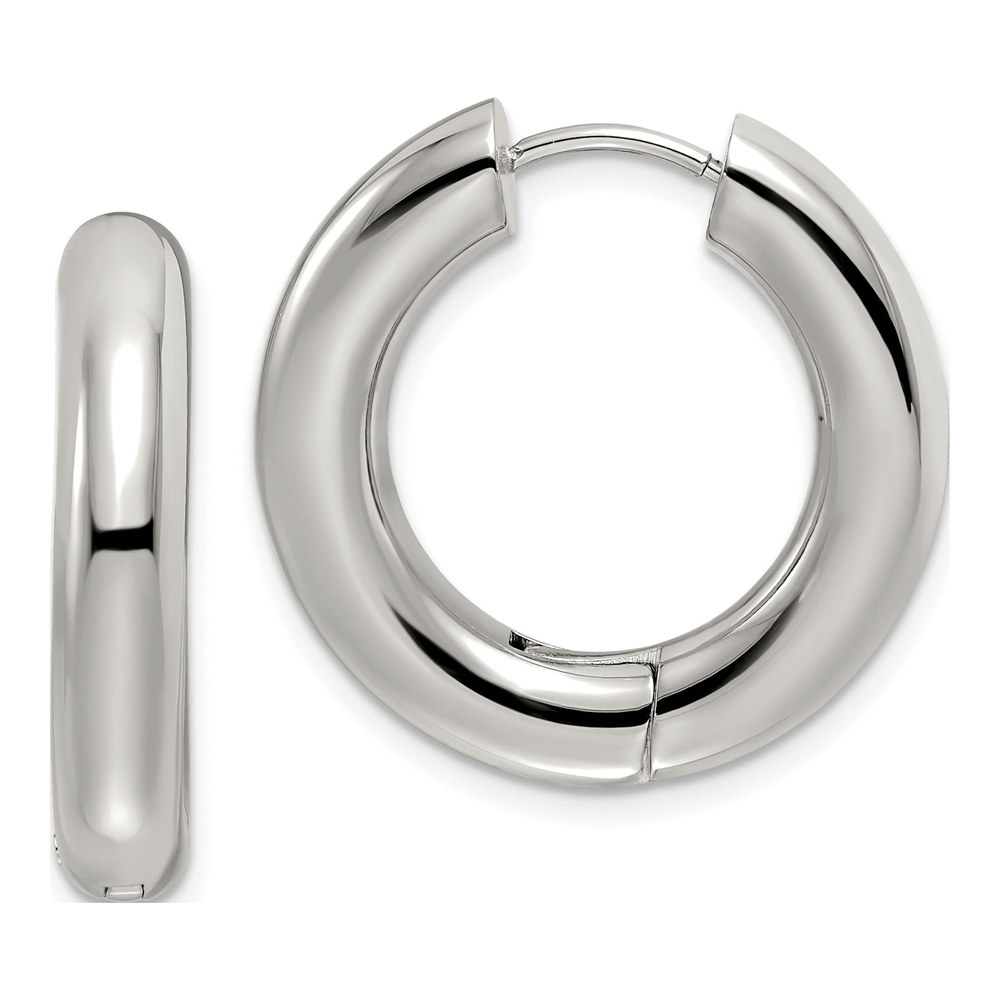 Stainless Steel 25mm Huggie Hoop Earrings