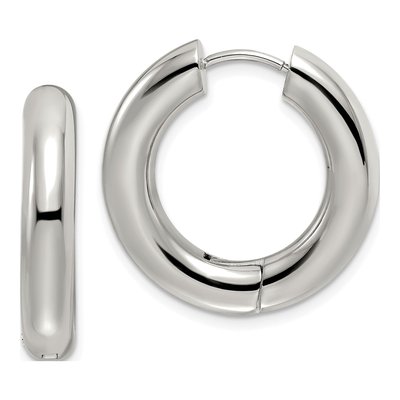 Stainless Steel 25mm Huggie Hoop Earrings