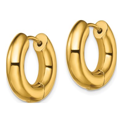 Stainless Steel 19mm Huggie Hoop Earrings – view 3