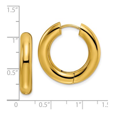 Stainless Steel 25mm Huggie Hoop Earrings – view 5