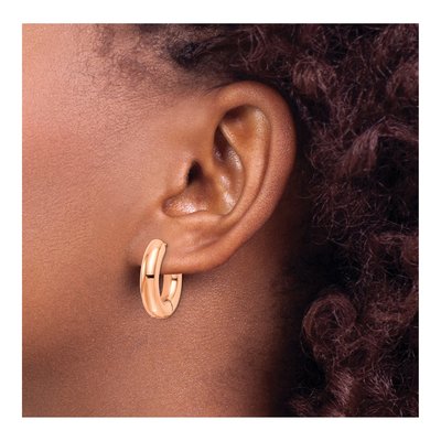 Stainless Steel 21mm IP Huggie Hoop Earrings – view 4