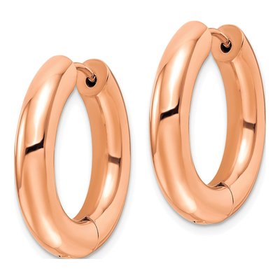 Stainless Steel 25mm IP Huggie Hoop Earrings – view 3