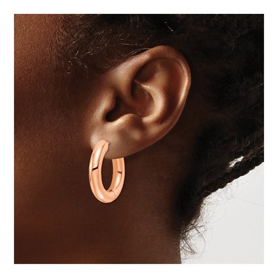Stainless Steel 25mm IP Huggie Hoop Earrings – view 4