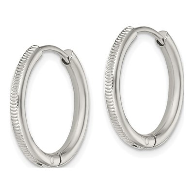 Stainless Steel 20mm Huggie Hoop Earrings – view 3