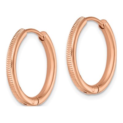 Stainless Steel 20mm IP Huggie Hoop Earrings – view 3