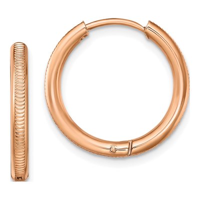 Stainless Steel 20mm IP Huggie Hoop Earrings