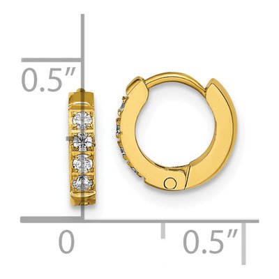 Stainless Steel 9.5mm Crystal IP Huggie Hoop Earrings – view 5