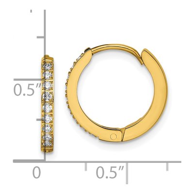 Stainless Steel 15mm Crystal IP Huggie Hoop Earrings – view 5