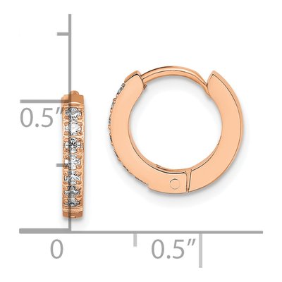 Stainless Steel 13mm Crystal Huggie Hoop Earrings – view 5