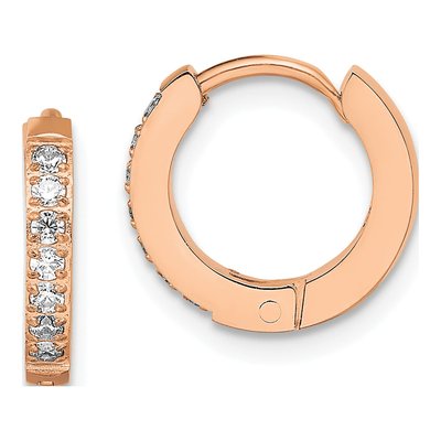 Stainless Steel 13mm Crystal Huggie Hoop Earrings